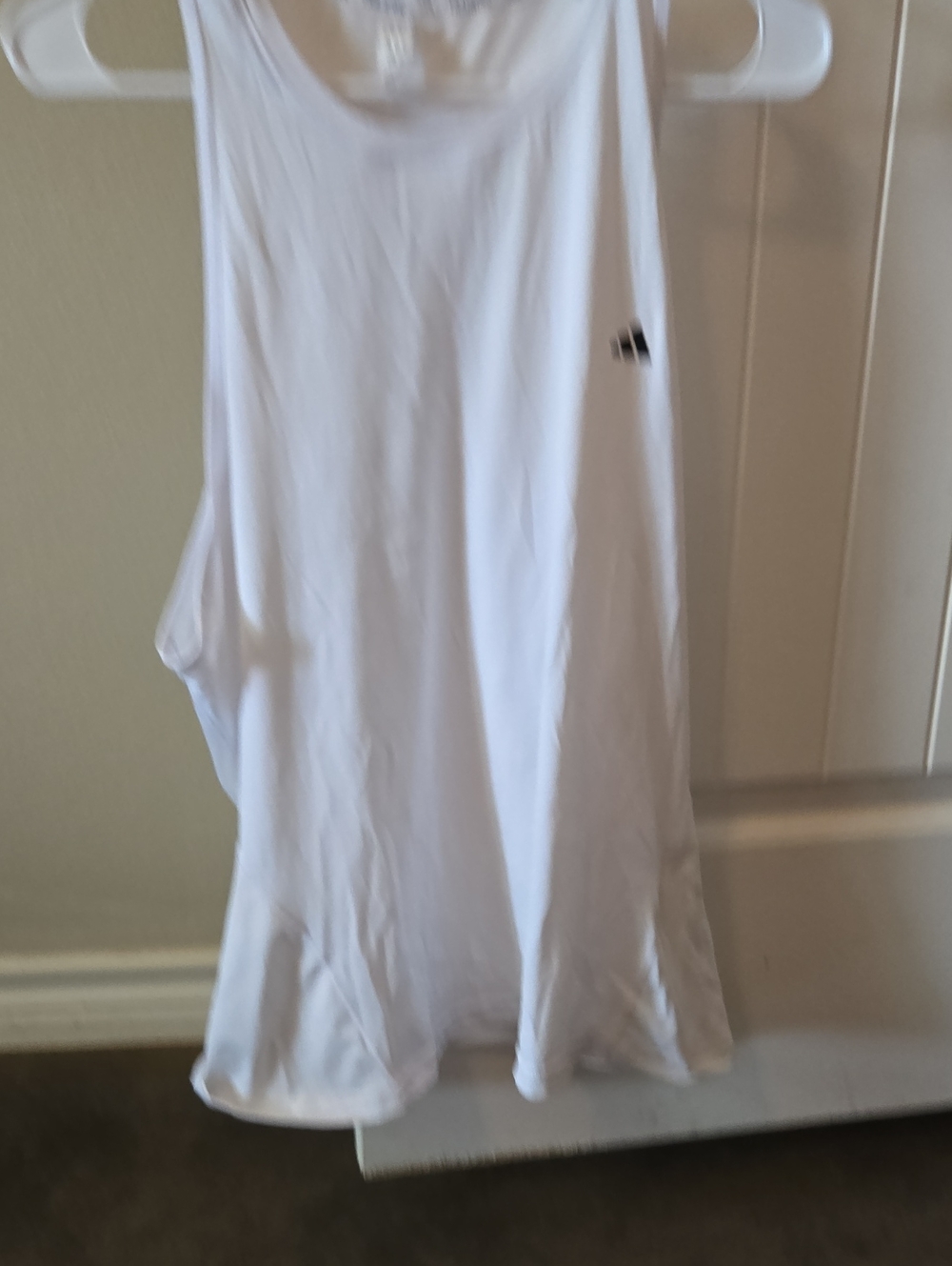 adidas White Performance Sleeveless Tank Top